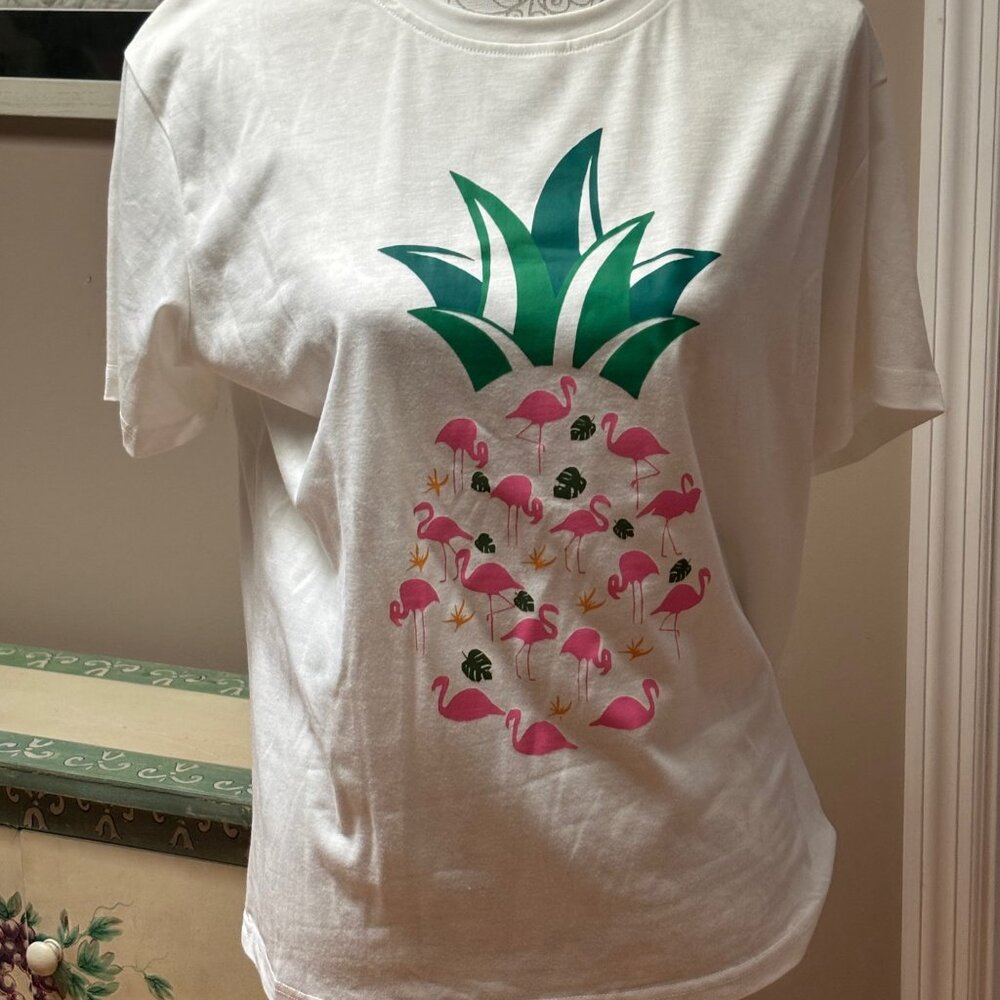 Pineapple Flamingo Print Top